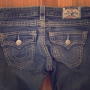 True Religion straight leg denim jean.