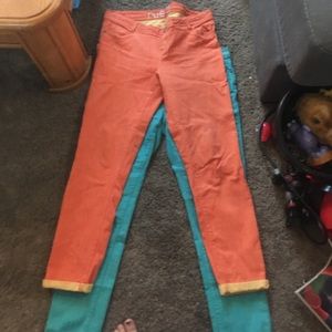 2 rue 21 skinny jean size 11/12 orange and blue