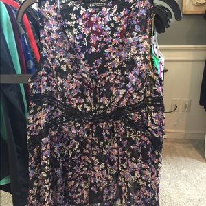 Express chiffon semi-sheer blouson tank