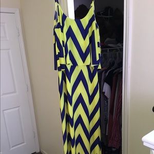 Lime green & navy blue sundress