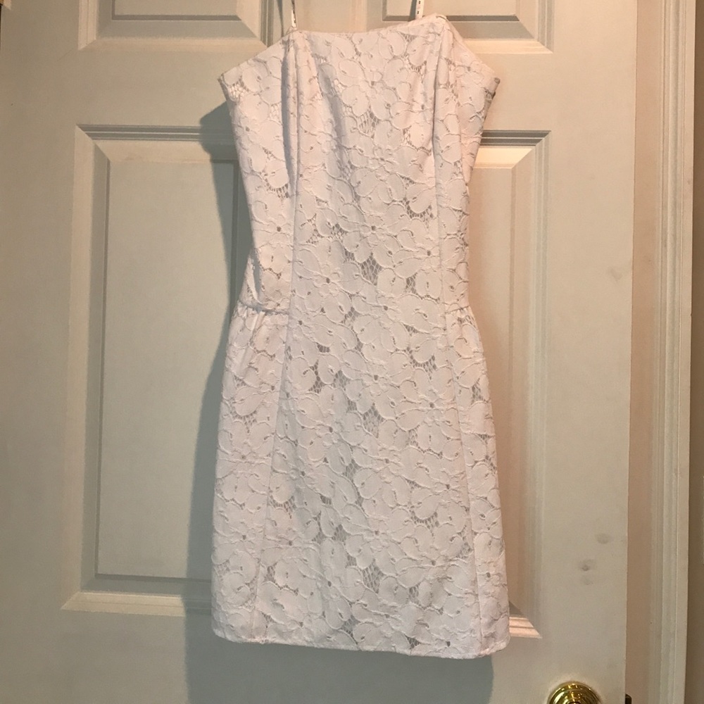 Lily Pulitzer White Fit & Flare Strapless Dress