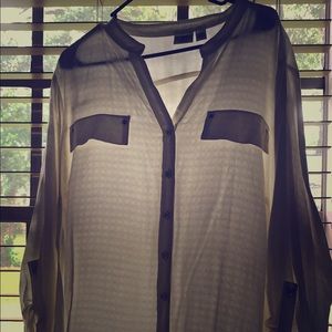 Off white long sleeve blouse