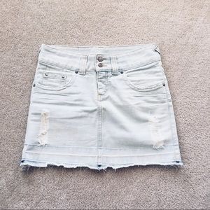 Oh Boy! Destructed Light Jeans Skirt