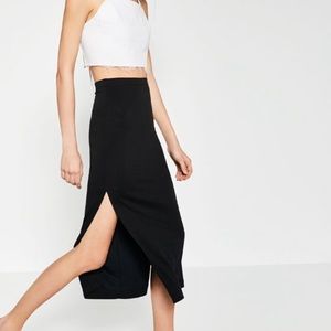 Zara Mid Length Skirt with Side Slit size Small