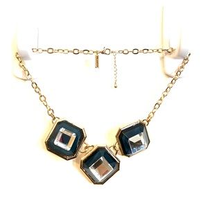 Limited blue mirror statement necklace