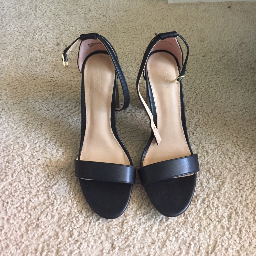 Black single strap heel