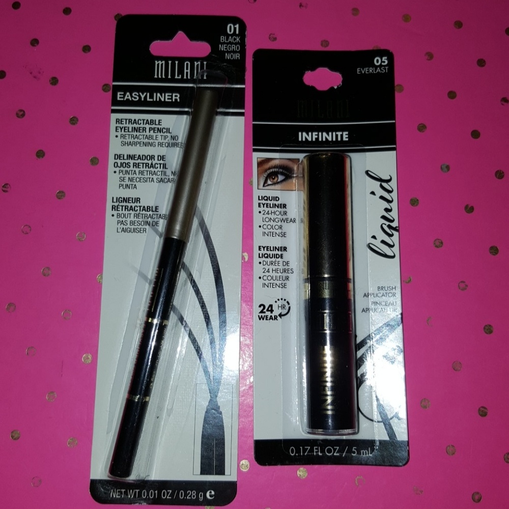 Milani easyliner 01 & infinite liquid eyeliner 05