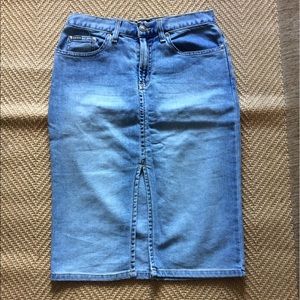 XOXO Blue Jean Pencil Skirt Size 3/4
