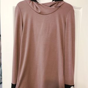 Hooded Ice Wine Colored Cowl Sweater