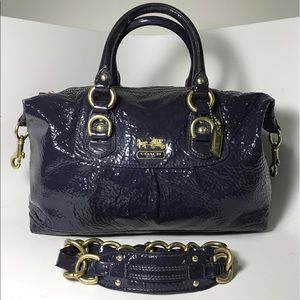 Coach Sabrina Madison Blue Patent Leather Bag