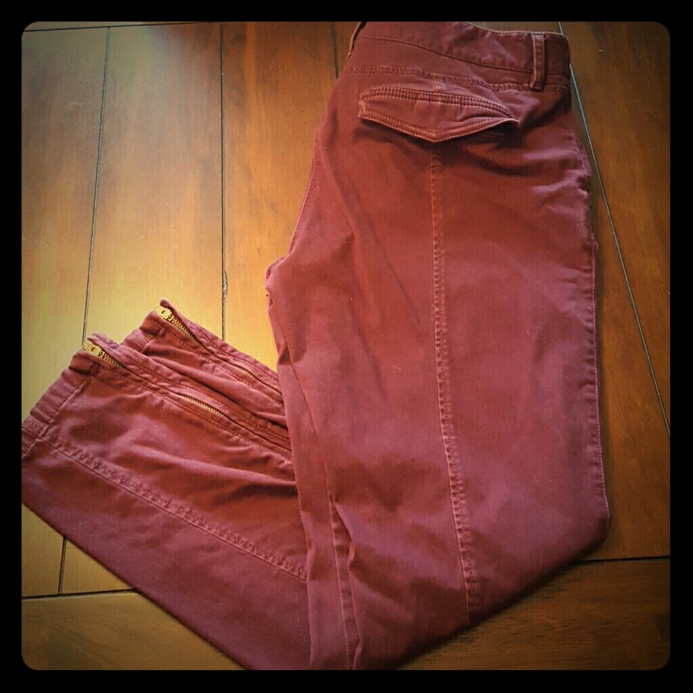 Skinny Burgundy Pants by Loft