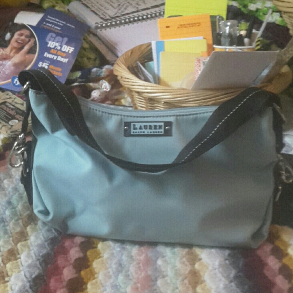 Ralph Lauren light blue over shoulder handbag