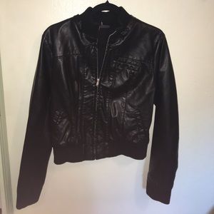 Black leather jacket