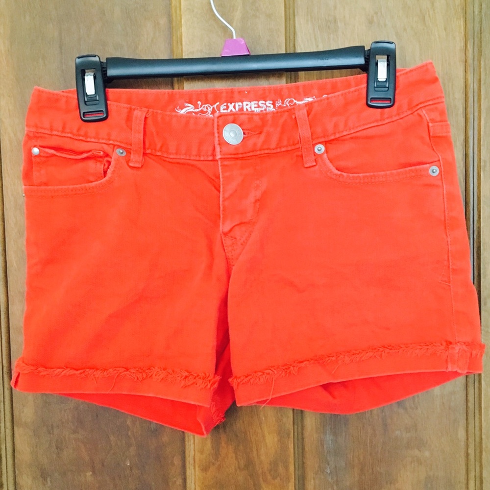 Orange Jean Shorts