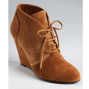 Via Spiga Brown Booties Sophie Laceup Wedge