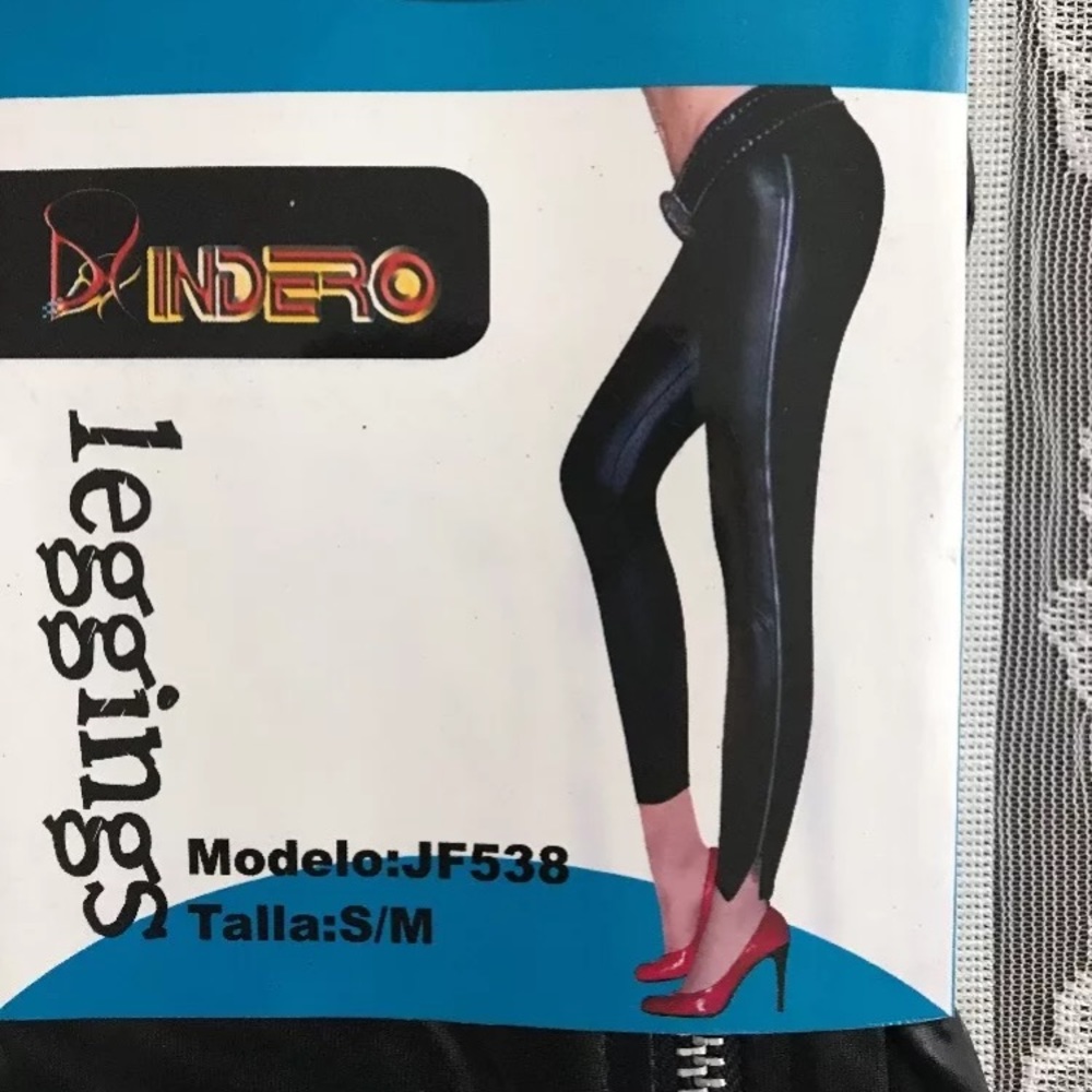 Indero Leggings With Full Zipper Black