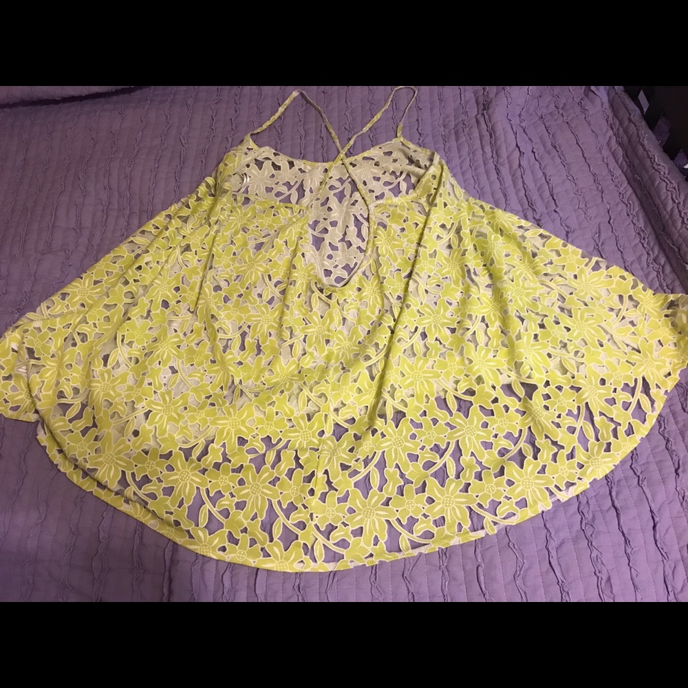 ASOS 14/16 Lime Green chartreuse coverup swing top