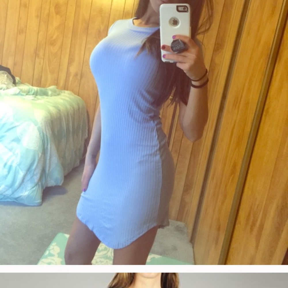 💙blue curved mini dress 💙