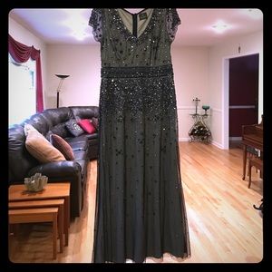 Adrianna Papell Embellished Mesh Gown
