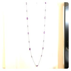 Purple stone necklace with matching earrings