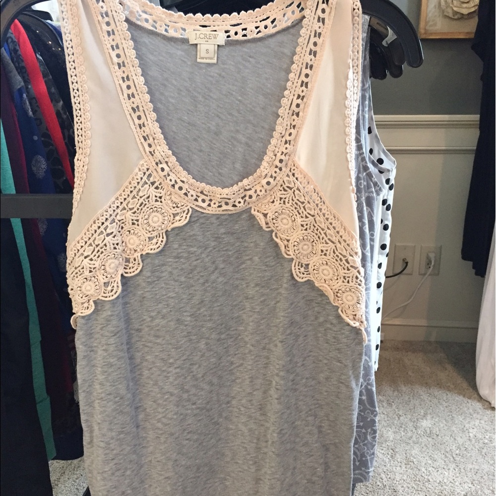 Grey/pale pink cotton tank