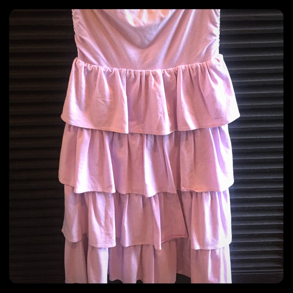 XS JCREW strapless ruffled lilac dress