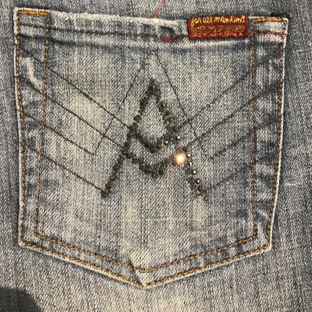 7 For All Mankind Boot Cut Lt Blue Jeans A Pocket
