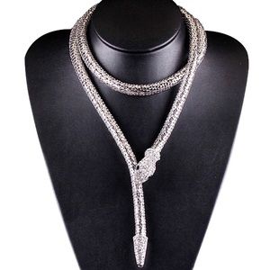 Silver Snake Statement Choker & Bracelet