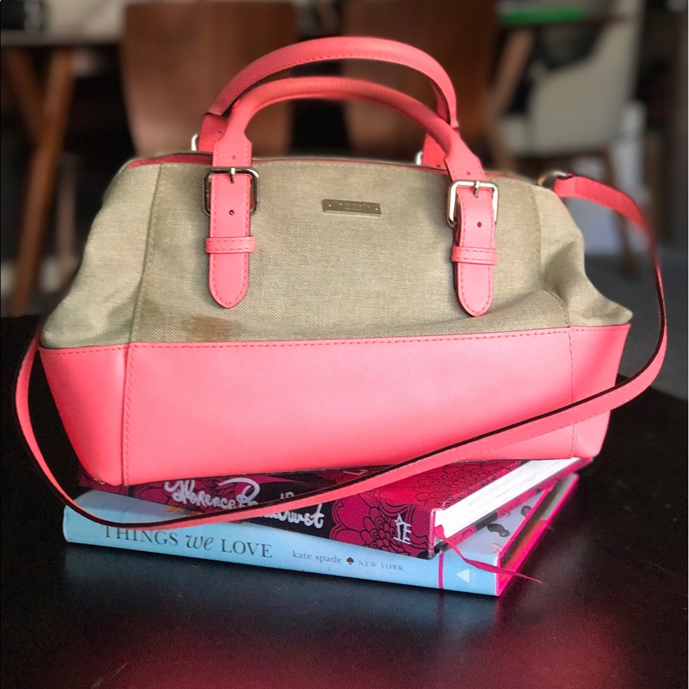 *SOLD* Kate Spade large Sloan canvas + coral