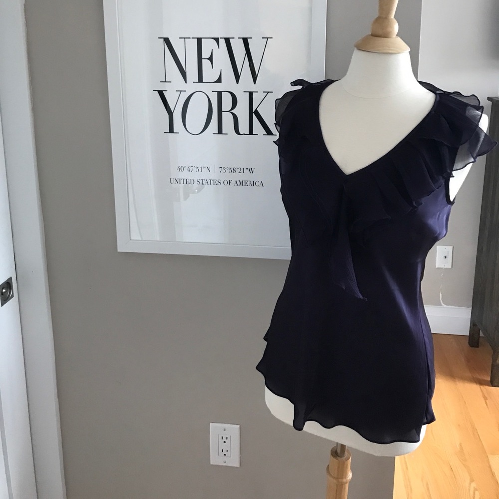 Spense purple ruffled bloused