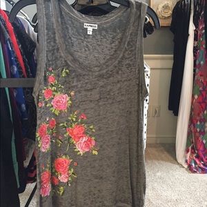 Semi-sheer slub tank