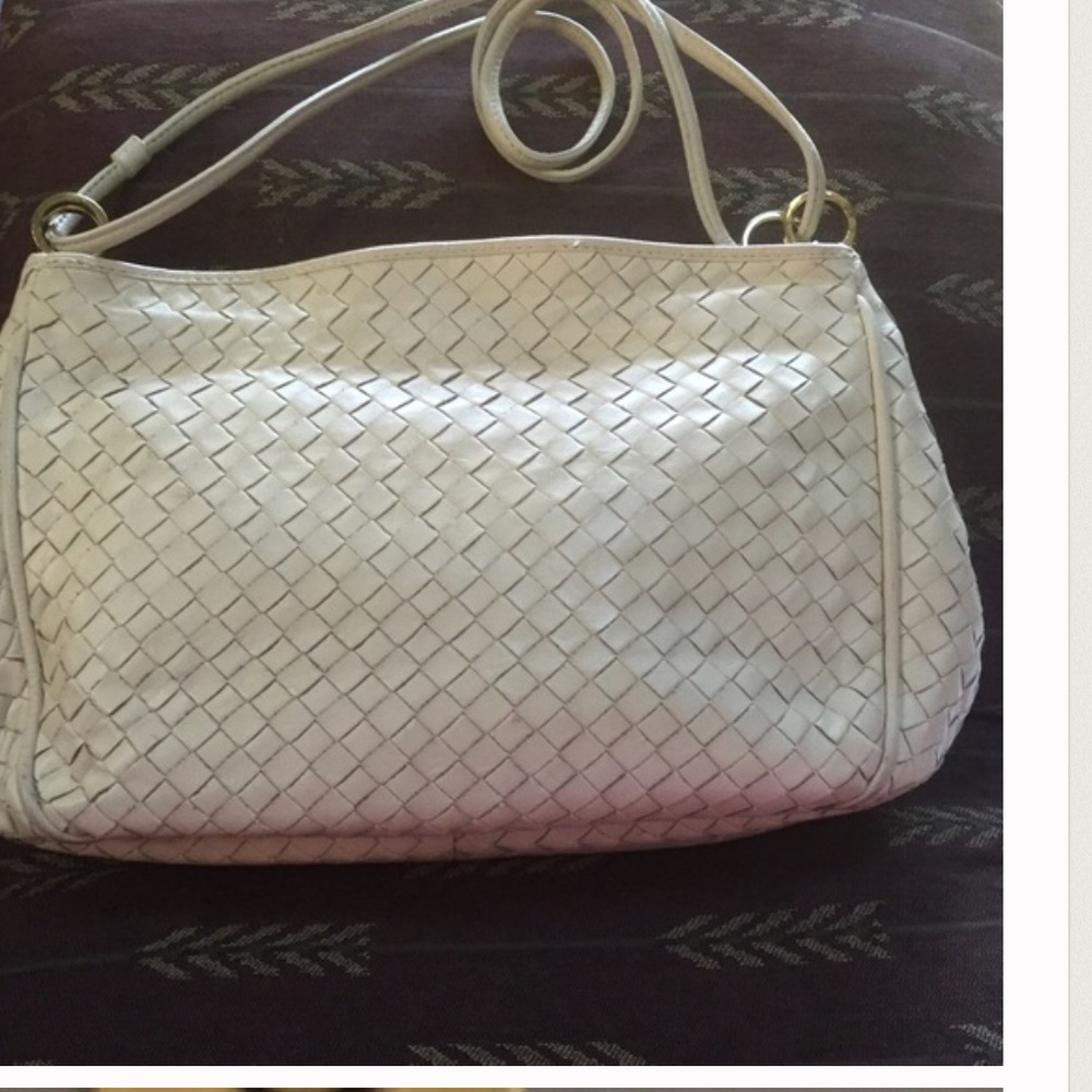 Vintage Meyers Woven Leather Bag Good cond VANILLA