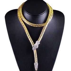 Gold Snake Statement Choker Necklace & Bracelet