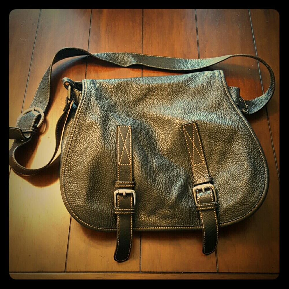 Black Leather Crossbody Bag