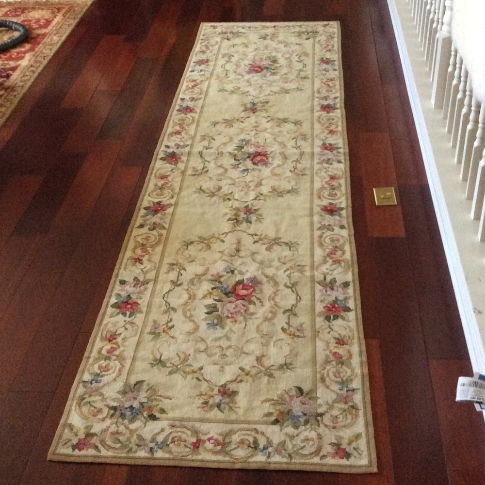 Hand needle point runner rug NEW!