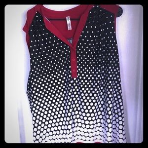 Black/ white polka dot blouse