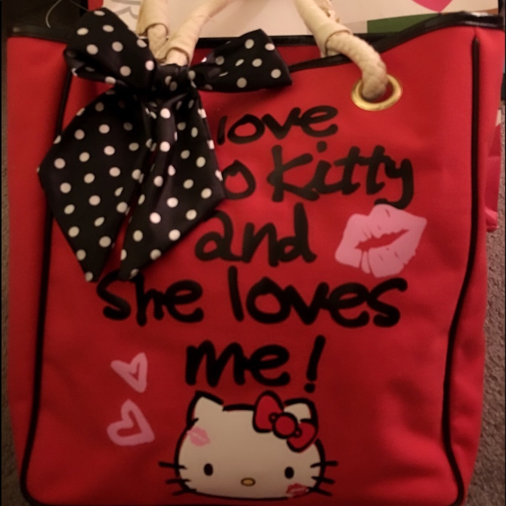 Authentic Hello Kitty large tote bag with bow
