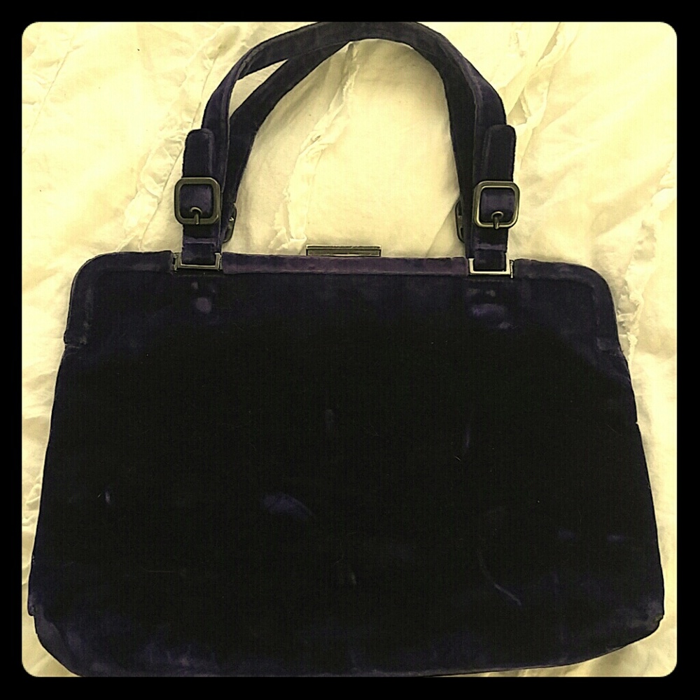 Authentic VINTAGE Purple Velvet PRADA Handbag!