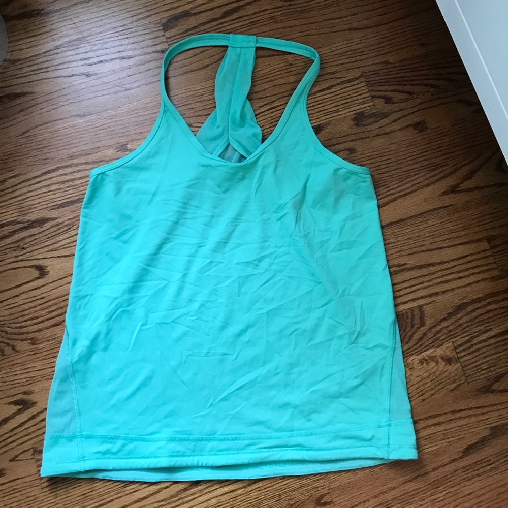 Green Lulu Lemon mesh-back workout tank