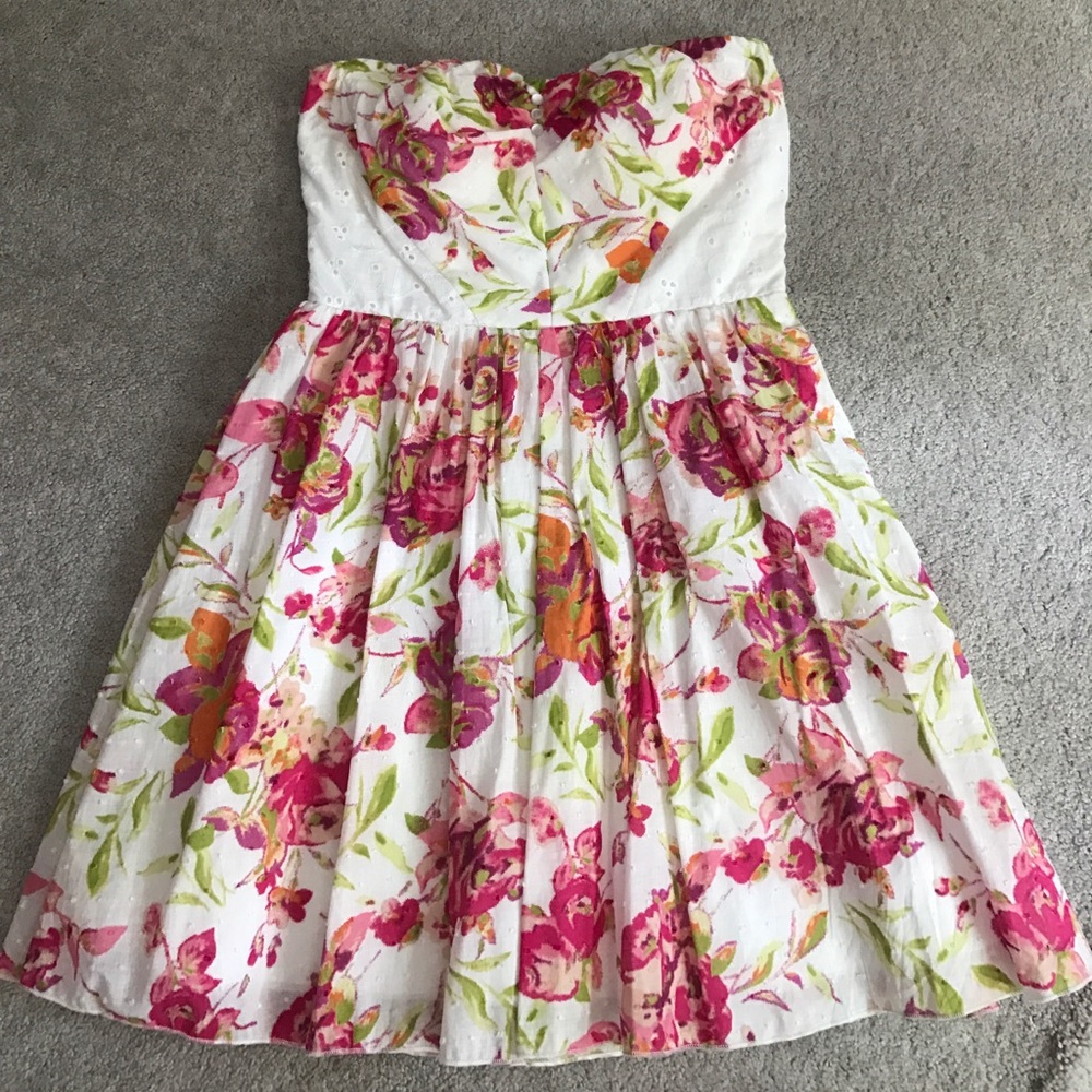 Strapless floral dress