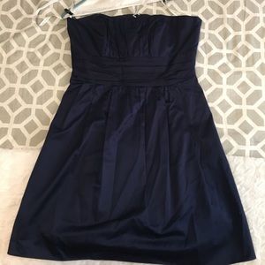 Navy Blue Strapless Dress