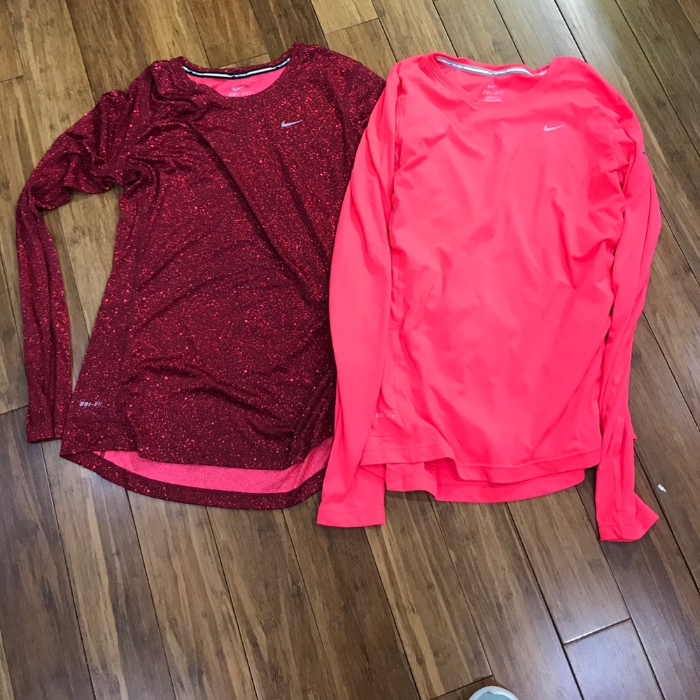 Two lone sleeve Nike shirts