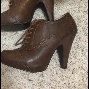 Brown leather oxfords