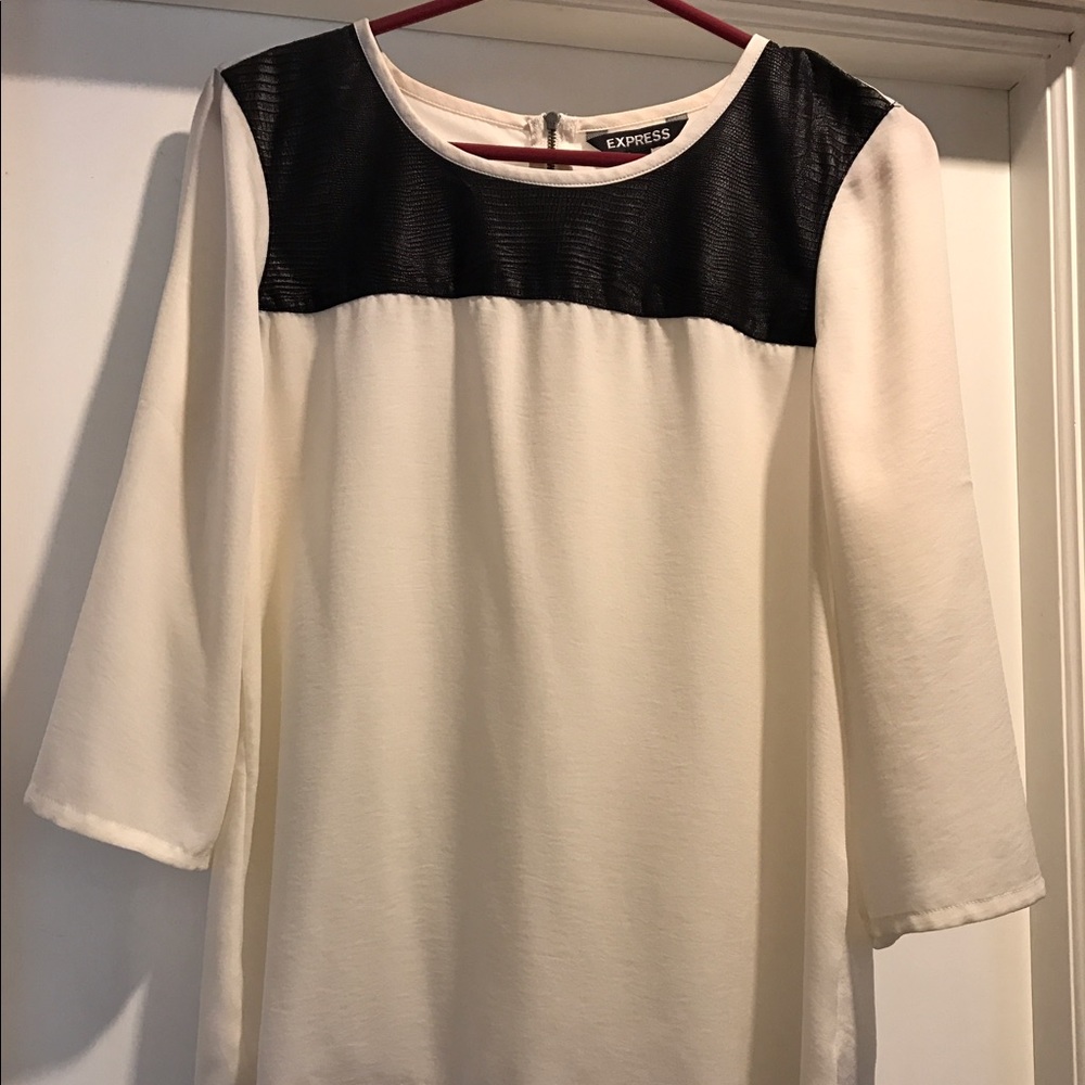 Leather and Chiffon Blouse