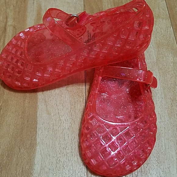 Old Navy Girls JELLY Shoes Size 6 Toddler Girl Pink Glitter from