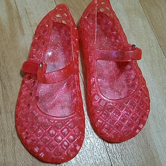 Old Navy Girls JELLY Shoes Size 6 Toddler Girl Pink Glitter from