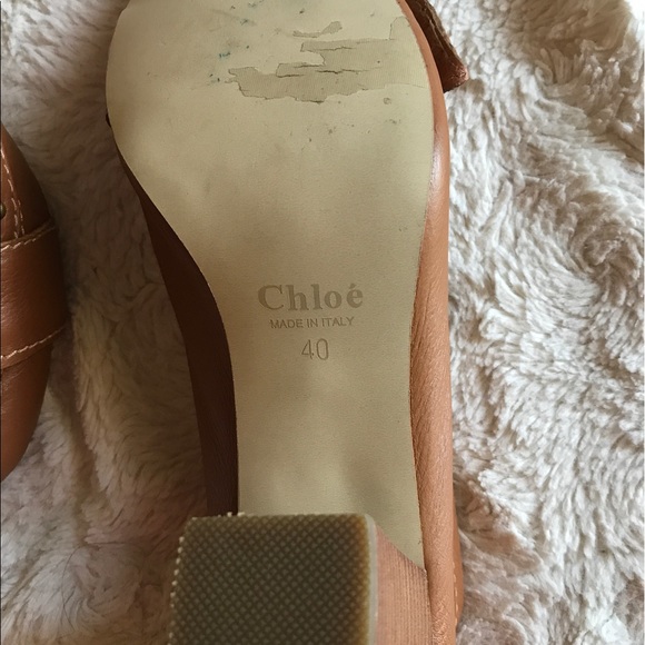 Authentic Chloe Stack Brown Heels, size 40 - Picture 3 of 3