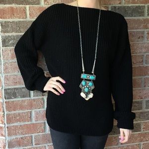 BLACK CABLE KNIT SWEATER BY PRETTY LITTLE THING