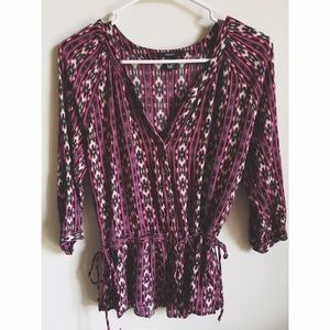 Button down F21 side tie long sleeve