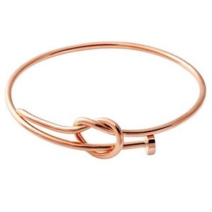 Twist knot nail bangle bracelet cuff ROSE GOLD